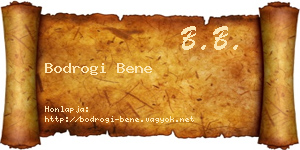 Bodrogi Bene névjegykártya